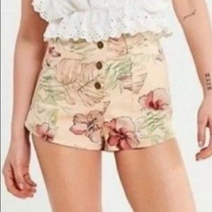 Urban Outfitters High Waist Tropical Floral Shorts